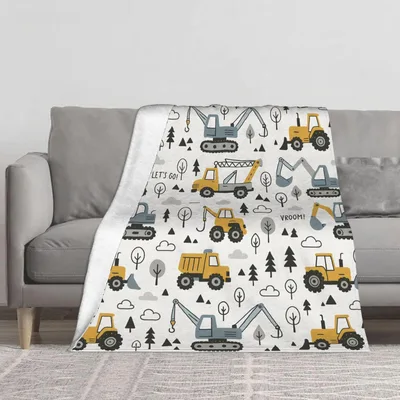 Let's Go Vroom Blanket for Little Builders and Truck Fans