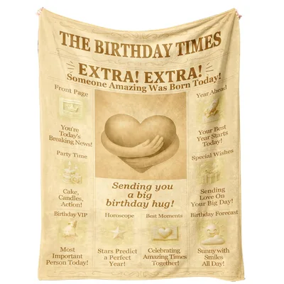 Birthday Times Newspaper Blanket: A Front-Page Birthday Hug