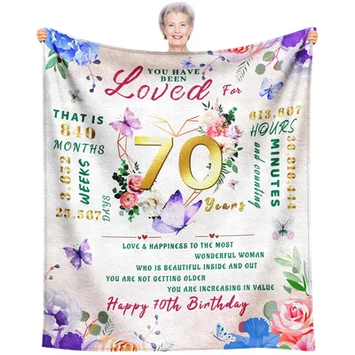 Birthday for Mom Blanket: A 70th Keepsake Throw