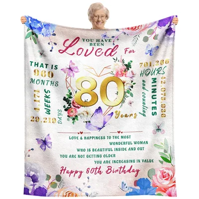 Grandma 80th Birthday Blanket: Loved for 80 Years