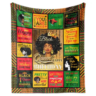 Queen Birthday Gift Blanket with Empowering Affirmations