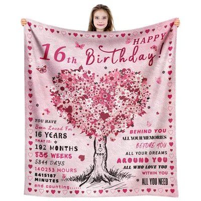 Pink Heart Tree 16th Blanket: A Sweet Sixteen Keepsake