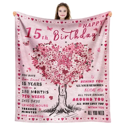 Sweet 15 Birthday Blanket for a Special Teen Girl