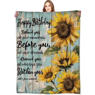 Sunflower Birthday Blanket for Birthday Wishes and Cozy Nights