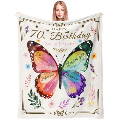 Butterfly 70th Birthday Blanket for a Special Year