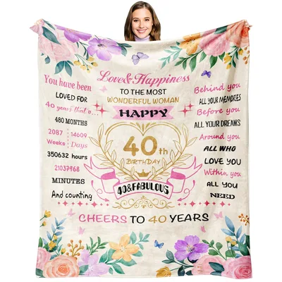 40th Birthday Woman Blanket: A Cozy Milestone Throw
