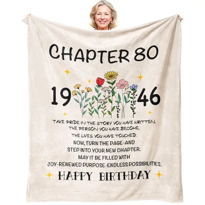 Chapter 80 Birthday Wildflowers Blanket featuring 1946