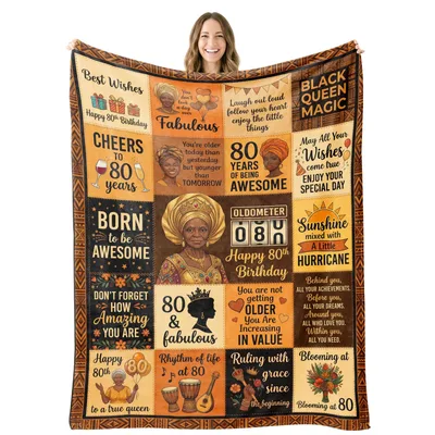Black Queen 80th Blanket: A Bold Birthday Throw for Her