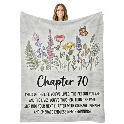 Chapter Proud Blanket: a 70th birthday throw with wildflowers