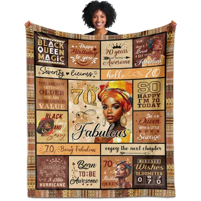 Black Queen 70th Blanket for a Milestone Birthday