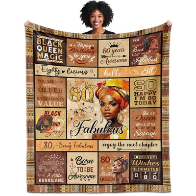 80th Birthday Queen Fabulous Blanket Celebrating Eighty Years of Magic