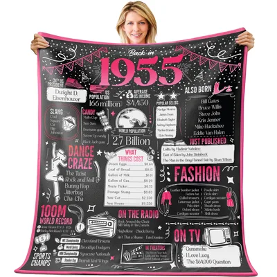 1955 Birthday Facts Blanket