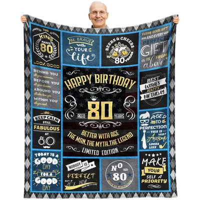 This King Makes Look Blanket for an 80th Birthday