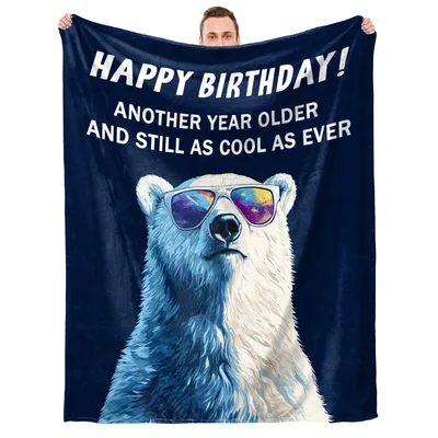 Cool Birthday Bear Blanket for a Birthday Laugh