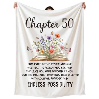 Chapter 50 Open Book Blanket for a Milestone Birthday