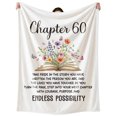 Chapter 60 Open Book Blanket for a 60th Birthday