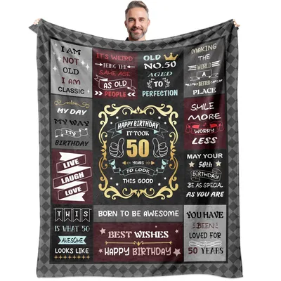 Age 50 Birthday Blanket: Funny Gift for a 50th