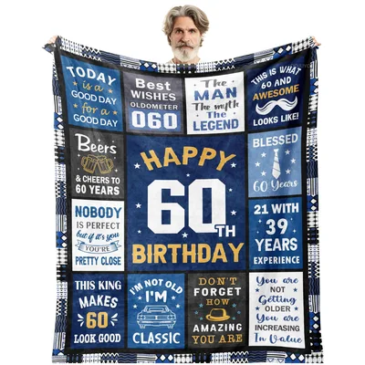 60th Birthday Men Blanket Celebrating Six Decades of Life