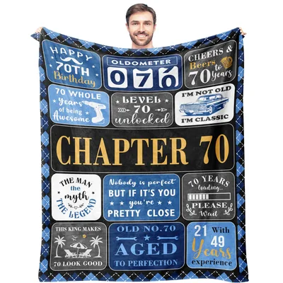 Happy th Birthday Oldometer Cheers Beers Blanket featuring Chapter 70