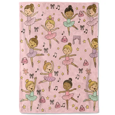 Ballerina Girls Pattern Blanket features dancing dancers