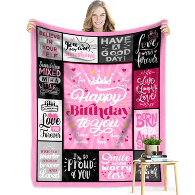 Birthday Pink Inspirational Quotes Blanket