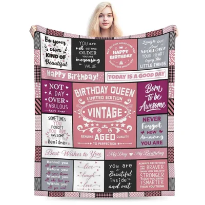 Birthday Queen Vintage Inspiration Blanket Celebrating Aged Perfection