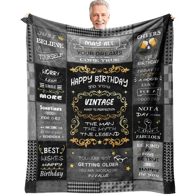 Vintage Birthday Man Blanket: Aged to Perfection Design for Him