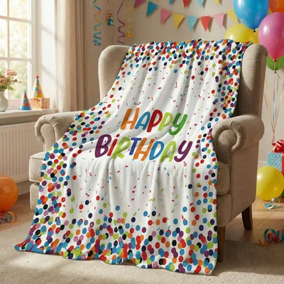 Colorful Confetti Blanket for Birthday Celebrations