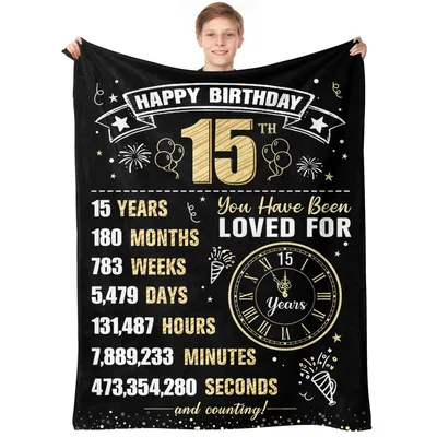 15 Year Old Birthday Blanket for a Milestone Teen