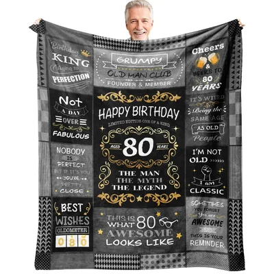 80th Birthday King Grumpy Blanket Celebrating the Legend