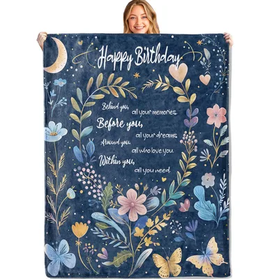 Birthday Floral Blanket for a Moonlit Celebration