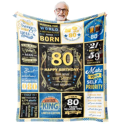 80th Birthday Man the Myth Blanket Celebrating Eighty Years of Legend