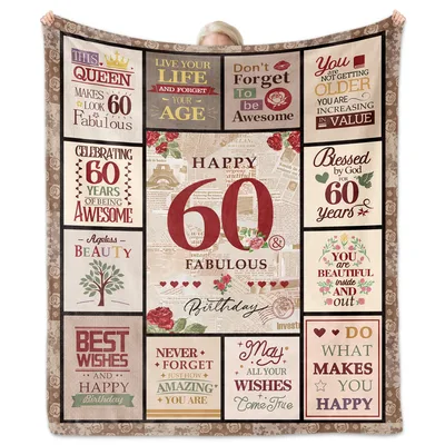 Happy 60th Birthday Fabulous Blanket for Her