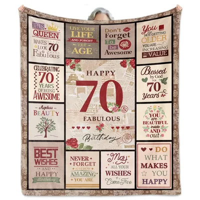 Happy 70th Birthday Fabulous Blanket for Her Milestone
