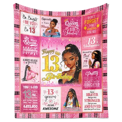 13th Birthday Queen Blanket for a Teen Girl Who Shines