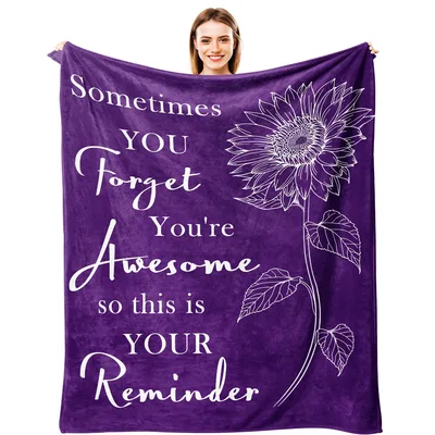 Sunflower Gift Blanket: A Kind Reminder Printed in Soft Lettering