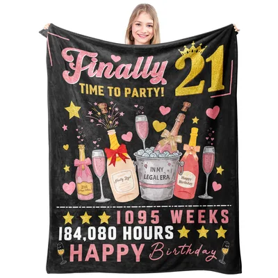 Legal Drinking Age Blanket for a 21st Birthday