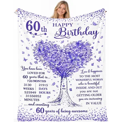 60th Birthday Gift for Her Blanket: Sixty Years Strong
