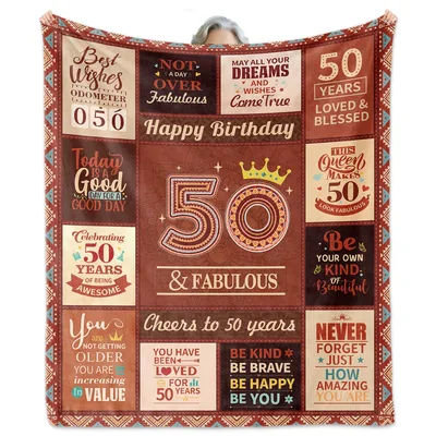 Best Wishes Odometer Blanket for a 50th Birthday