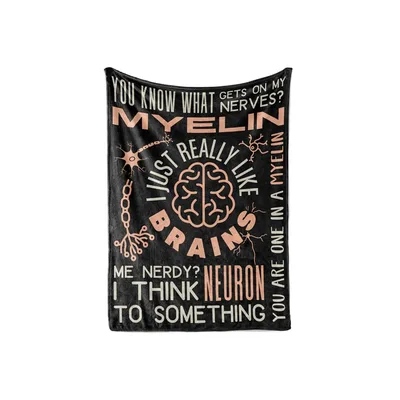Nerdy Science Humor Blanket for Brain Lovers