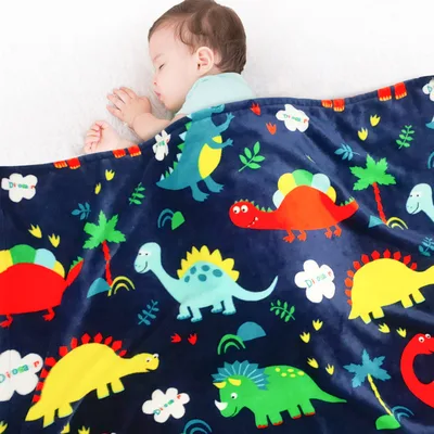 Colorful Dinosaur Pattern Blanket featuring cartoon reptiles