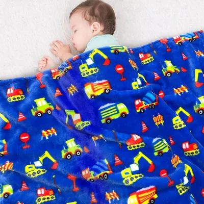 Excavators and Tractors Pattern Blanket for Construction Enthusiasts