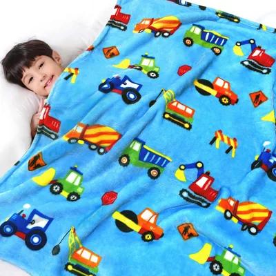 Construction Trucks Pattern Blanket for Kids Who Love Heavy Machinery