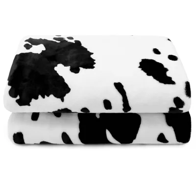 Black Cow Print Pattern Blanket No. 2