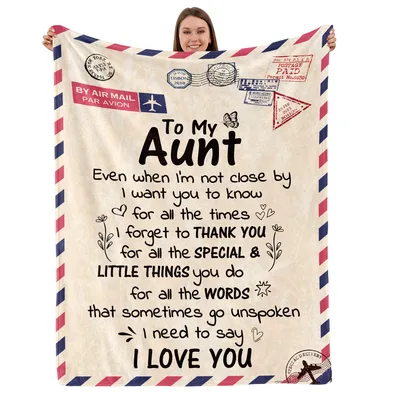 To My Aunt Letter Blanket: A Vintage Air Mail Design