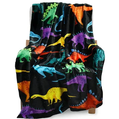 Colorful Dinosaur Pattern Blanket for Young Explorers
