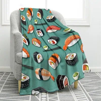 Sushi Food Pattern Blanket: A Playful Design for Food Lovers