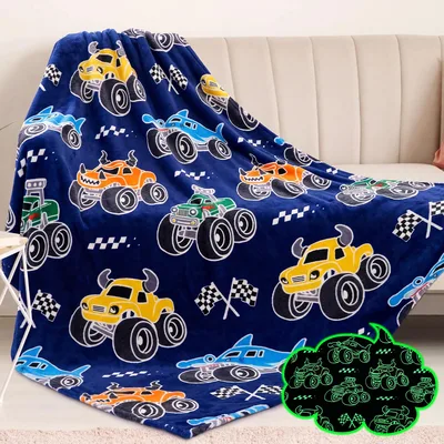 Monster Trucks Race Pattern Blanket: Fun Monster Truck Design for Kids