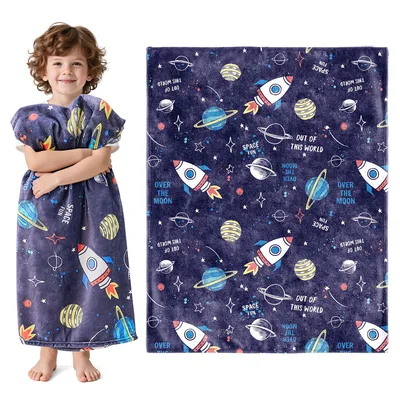Rockets and Planets Space Blanket for Young Astronauts