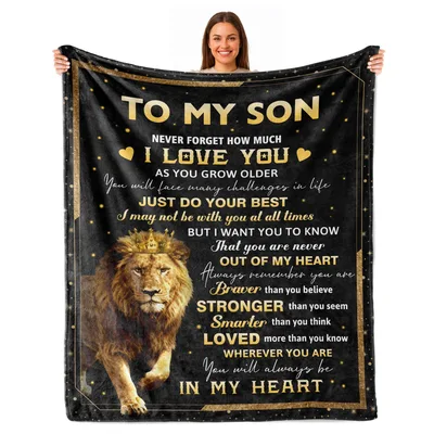 To My Son Lion I Love Blanket: A Crowned King Message for Growing Boys